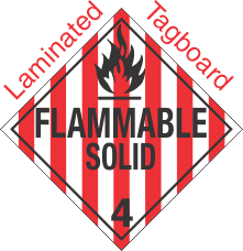 Standard Worded Flammable Solid Class 4.1 Laminated Tagboard Placard