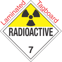 Standard Worded Radioactive Class 7 Laminated Tagboard Placard