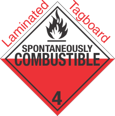 Standard Worded Spontaneously Combustible Class 4.2 Laminated Tagboard Placard