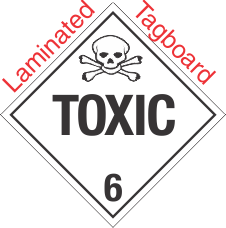 Standard Worded Toxic Class 6.2 Laminated Tagboard Placard
