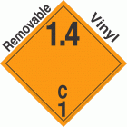 Explosive Class 1.4C NA or UN0339 International Wordless Removable Vinyl DOT Placard