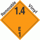 Explosive Class 1.4E NA or UN0412 International Wordless Removable Vinyl DOT Placard