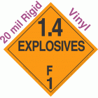 Explosive Class 1.4F NA or UN0371 20mil Rigid Vinyl DOT Placard