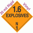 Explosive Class 1.6N NA or UN0486 20mil Rigid Vinyl DOT Placard