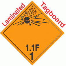 Explosive Class 1.1F NA or UN0005 International Wordless Tagboard DOT Placard