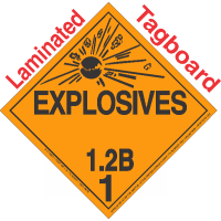 Explosive Class 1.2B NA or UN0107 Tagboard DOT Placard