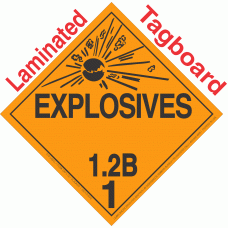 Explosive Class 1.2B NA or UN0382 Tagboard DOT Placard