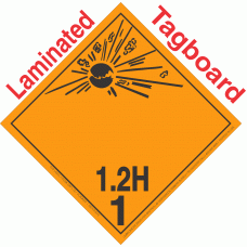Explosive Class 1.2H NA or UN0243 International Wordless Tagboard DOT Placard