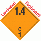 Explosive Class 1.4C NA or UN0276 International Wordless Tagboard DOT Placard