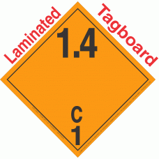 Explosive Class 1.4C NA or UN0446 International Wordless Tagboard DOT Placard