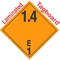 Explosive Class 1.4E NA or UN0471 International Wordless Tagboard DOT Placard