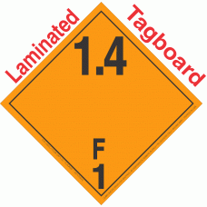 Explosive Class 1.4F NA or UN0472 International Wordless Tagboard DOT Placard