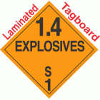 Explosive Class 1.4S NA or UN0014 Tagboard DOT Placard