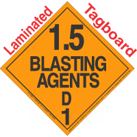 Explosive Class 1.5D NA or UN0331 Tagboard DOT Placard