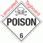 Standard Worded Poison Class 6.2 Laminated Tagboard Placard